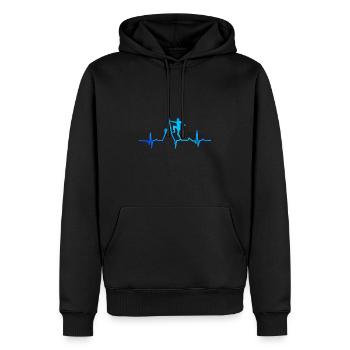 Ecg Heartbeat Graphic Bouldering Mountaineering Bo - Männer Premium Bio Hoodie - Schwarz - Vorne - Nico (187cm)