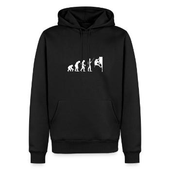 Climbing Evolution Boulderin Mountaineering Boulde - Männer Premium Bio Hoodie - Schwarz - Vorne - Nico (187cm)