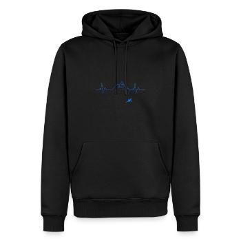 Ecg Heartbeat Graphic Bouldering Mountaineering Bo - Männer Premium Bio Hoodie - Schwarz - Vorne - Nico (187cm)