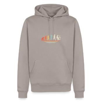 Coffee Coding Evolution Coder Developer Nerd Coffe - Men’s Premium Organic Hoodie - taupe - Front - Nico (187cm)