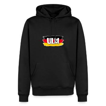 Drapeau d’Ulm, Allemagne - Sweat à capuche Premium bio Homme - noir - Devant - Nico (187cm)