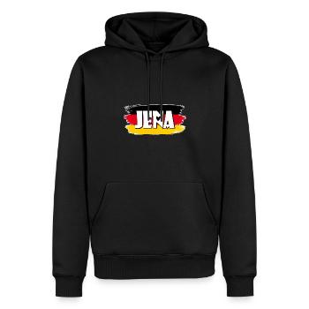 Drapeau d’Iéna, Allemagne - Sweat à capuche Premium bio Homme - noir - Devant - Nico (187cm)