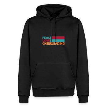 Peace Love Cheer Cheerleading Cheerdance Sports Tu - Männer Premium Bio Hoodie - Schwarz - Vorne - Nico (187cm)