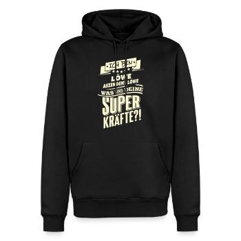 Superkräfte Sternzeichen Löwe Aszendent Löwe - - Männer Premium Bio Hoodie - Schwarz - Vorne - Nico (187cm)