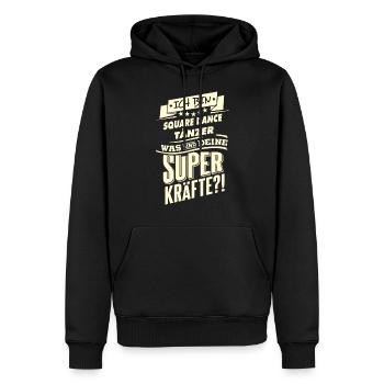 Superkräfte - Square Dance tanzen - RAHMENLOS - Männer Premium Bio Hoodie - Schwarz - Vorne - Nico (187cm)