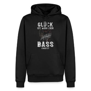 Bass - Männer Premium Bio Hoodie - Schwarz - Vorne - Nico (187cm)