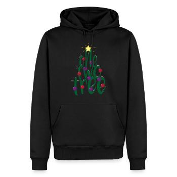Ein zwei Baum-lustiges WeihnachtsSpaß-Wortspiel-Geschenk - Männer Premium Bio Hoodie - Schwarz - Vorne - Nico (187cm)