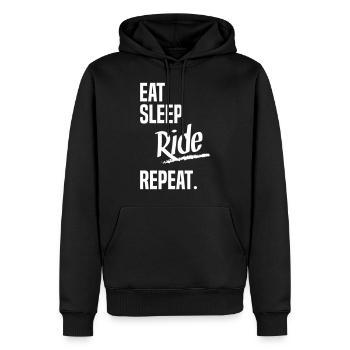 EAT SLEEP RIDE - Männer Premium Bio Hoodie - Schwarz - Vorne - Nico (187cm)