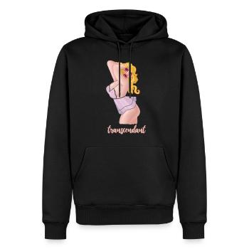 Transcendant - Sweat à capuche Premium bio Homme - noir - Devant - Nico (187cm)