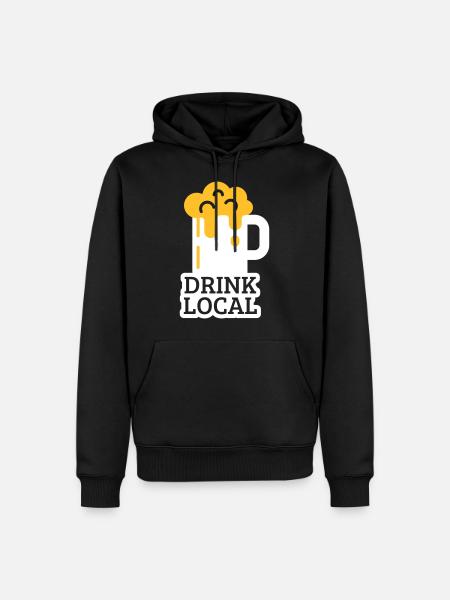 drink local - Men’s Premium Organic Hoodie - black