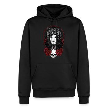Chaman rouge - Sweat à capuche Premium bio Homme - noir - Devant - Nico (187cm)