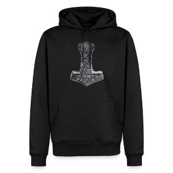 Original Thors Hammer Vikings Symbole celtique - Sweat à capuche Premium bio Homme - noir - Devant - Nico (187cm)