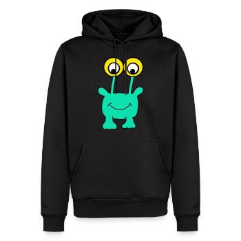 Monstre drôle - Sweat à capuche Premium bio Homme - noir - Devant - Nico (187cm)