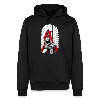 Petit chaperon rouge - Sweat à capuche Premium bio Homme - noir - Devant - Nico (187cm)