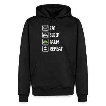 Eat Sleep Farm Repeat - Men’s Premium Organic Hoodie - black - Front - Nico (187cm)