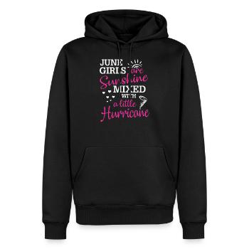 June Girls sont ensoleillées avec un ouragan - Sweat à capuche Premium bio Homme - noir - Devant - Nico (187cm)