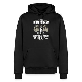 Never Underestimate An Old Man With A Bicycle - Männer Premium Bio Hoodie - Schwarz - Vorne - Nico (187cm)