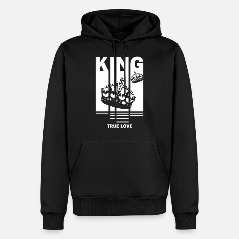 KING - Sweat à capuche Premium bio Homme - noir