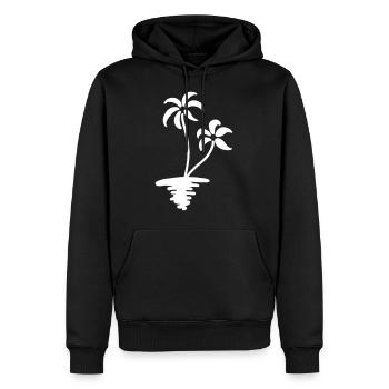 Motif de palmier - Sweat à capuche Premium bio Homme - noir - Devant - Nico (187cm)
