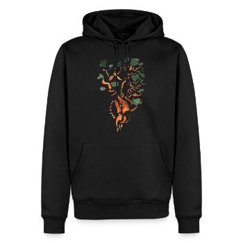 Arbre / Bonsaï / Tribal - Sweat à capuche Premium bio Homme - noir - Devant - Nico (187cm)