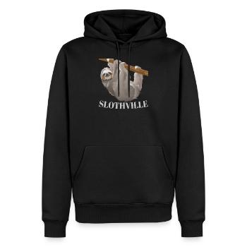 Paresseux Slothville - Sweat à capuche Premium bio Homme - noir - Devant - Nico (187cm)