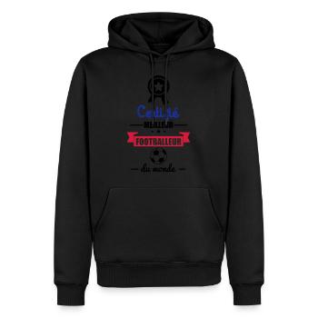 meilleur footballeur : cadeau football,foot - Sweat à capuche Premium bio Homme - noir - Devant - Nico (187cm)