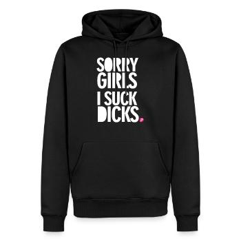 sorrygirlsisuckdicks - Men’s Premium Organic Hoodie - black - Front - Nico (187cm)