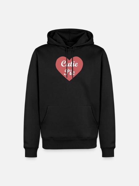 Cutie Pie Heart - Männer Premium Bio Hoodie - Schwarz