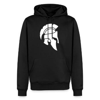 spartaner helm - Männer Premium Bio Hoodie - Schwarz - Vorne - Nico (187cm)