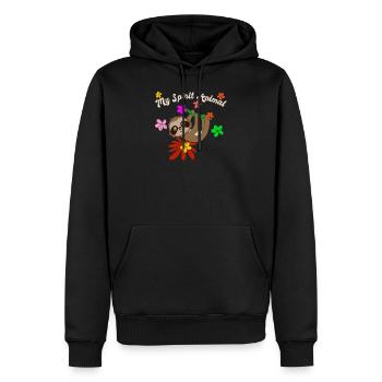 indolence - Sweat à capuche Premium bio Homme - noir - Devant - Nico (187cm)
