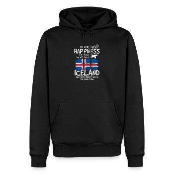 Islande - Sweat à capuche Premium bio Homme - noir - Devant - Nico (187cm)