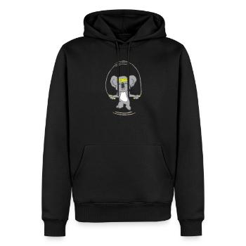 Corde Koala Sauter Sport Fitness Bon Cadeau OZ - Sweat à capuche Premium bio Homme - noir - Devant - Nico (187cm)