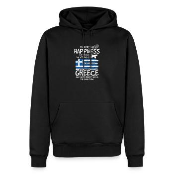 Grèce - Sweat à capuche Premium bio Homme - noir - Devant - Nico (187cm)