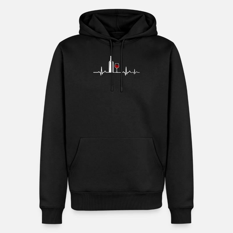 Wein - Männer Premium Bio Hoodie - Schwarz