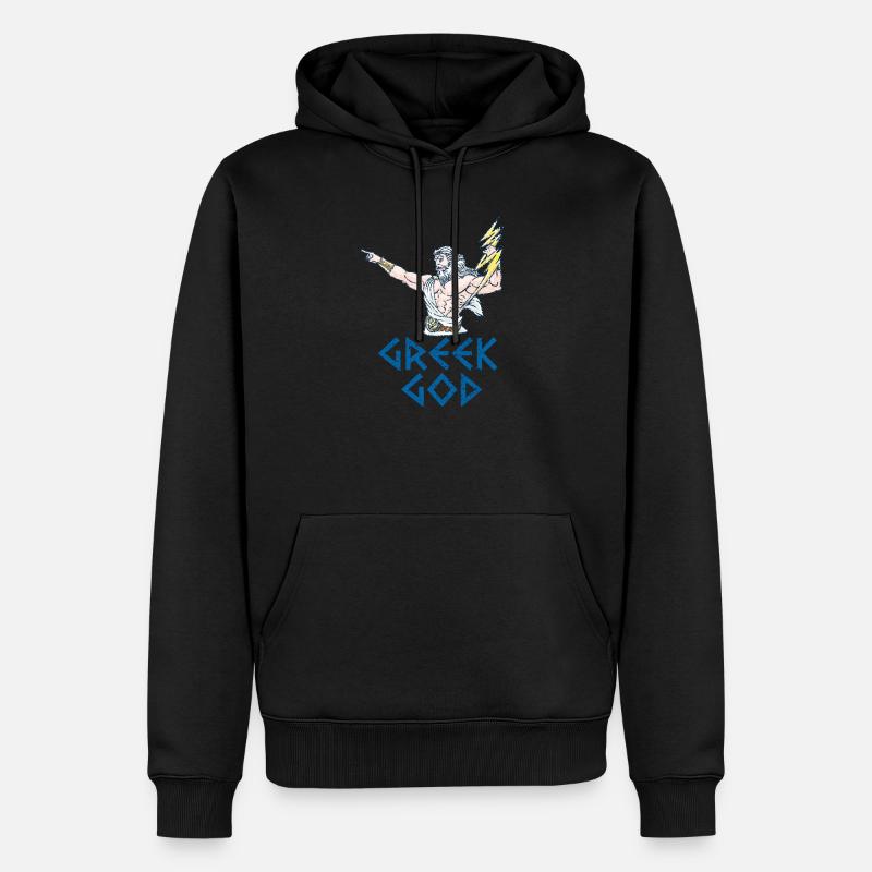 Cadeau dieu grecque Grèce - Sweat à capuche Premium bio Homme - noir