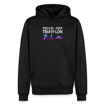 Triathlon Triathlet Lustig Geschenk Geschenkidee - Männer Premium Bio Hoodie - Schwarz - Vorne - Nico (187cm)
