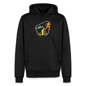 Triathlon - Männer Premium Bio Hoodie - Schwarz - Vorne - Nico (187cm)