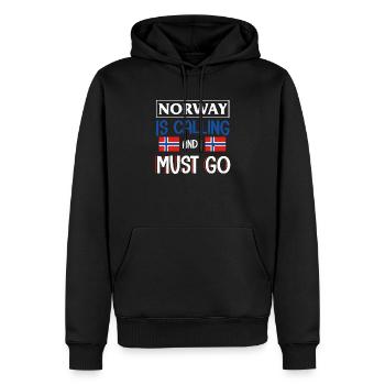 Norwegen - Männer Premium Bio Hoodie - Schwarz - Vorne - Nico (187cm)