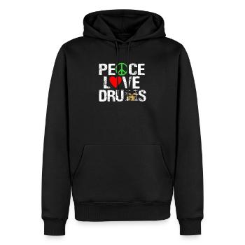 Schlagzeug Schlagzeuger Drummer Geschenk - Männer Premium Bio Hoodie - Schwarz - Vorne - Nico (187cm)