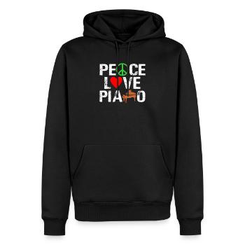 Klavier - Männer Premium Bio Hoodie - Schwarz - Vorne - Nico (187cm)