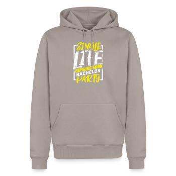Bachelor Party Mariage Bachelorette Party - Sweat à capuche Premium bio Homme - taupe - Devant - Nico (187cm)