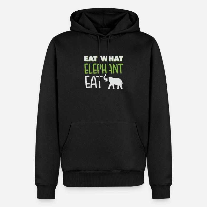 Elefant - Männer Premium Bio Hoodie - Schwarz