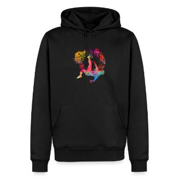 Football football jouer joueur de football cadeau - Sweat à capuche Premium bio Homme - noir - Devant - Nico (187cm)