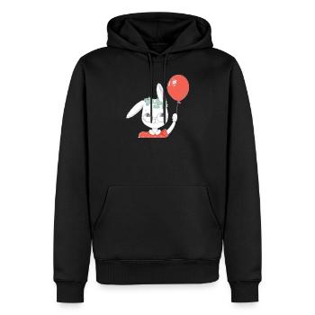 Süßes Ostern Hase Luftballon Geschenk - Männer Premium Bio Hoodie - Schwarz - Vorne - Nico (187cm)