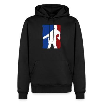 Zombie - Männer Premium Bio Hoodie - Schwarz - Vorne - Nico (187cm)