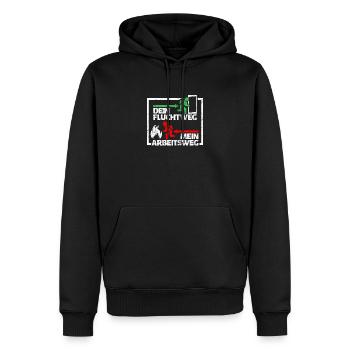fire Department - Men’s Premium Organic Hoodie - black - Front - Nico (187cm)