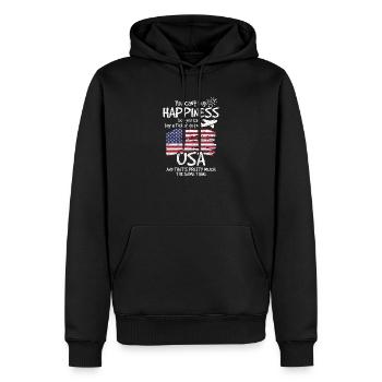 United States - Men’s Premium Organic Hoodie - black - Front - Nico (187cm)