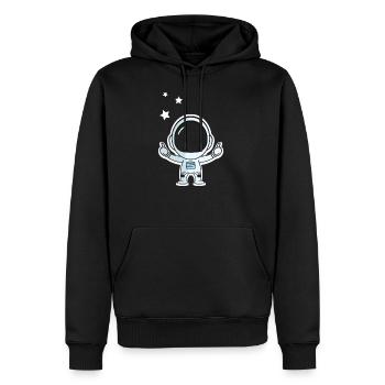 Weltraum - Männer Premium Bio Hoodie - Schwarz - Vorne - Nico (187cm)