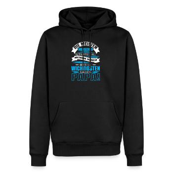 Beim Namen nennen - Papa - Männer Premium Bio Hoodie - Schwarz - Vorne - Nico (187cm)