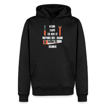 Wenn Papa... wenn papa es nicht reparieren kann ka - Männer Premium Bio Hoodie - Schwarz - Vorne - Nico (187cm)